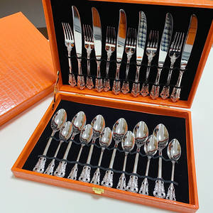 Hot Selling 24 Pcs Royal Gift <b>Gold</b> <b>Cutlery</b> <b>Sets</b> Luxury High Quality Metal Flatware Stainless Steel with case - Product Image 6