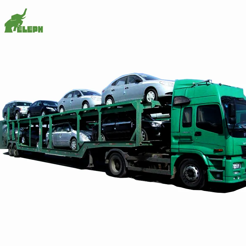 Car Carrier 5 Autos Double Deck Transporter Semi Truck Auto Carring Car Trailer zu verkaufen