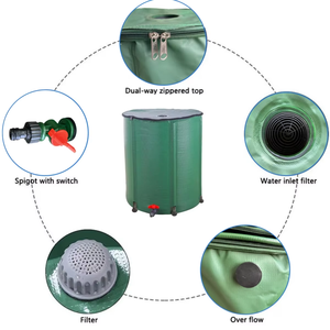 Baril pliable de 26 gallons/100L pour arrosage de jardin Réservoir de stockage d'eau de pluie en PVC écologique Réservoir d'eau d'irrigation pour serre pliable - Product Image 5