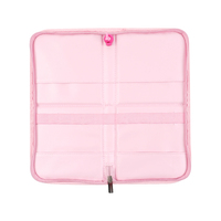 Kit de brosse à ongles rose Design de luxe Logo personnalisé Outil cosmétique Manucure Nail Art Accessoires Brosses Porte-sac Étui pour brosse à ongles