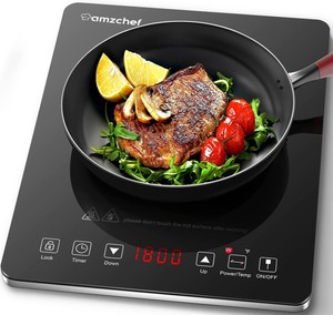 <span class=keywords><strong>amzchef</strong></span> SK-CB01-1 Cuisinière à induction avec corps ultra fin, verrouillage de sécurité &amp;   Minuterie - Product Image 1
