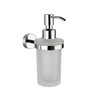 Distributeur de savon liquide mural JIEQUAN en alliage de zinc finition chromée, garantie 3 ans, idéal pour hôtels, hôpitaux, salles de bain modernes