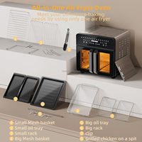 Aifa 24L Grande friteuse à air Four à micro-ondes électrique Combo XXL 1800W 10 en 1 Double friteuse à air en acier inoxydable Four avec rôtisserie