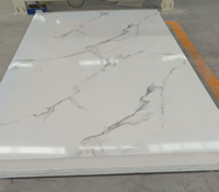 Feuille de PVC brillante effet marbre, feuille de PVC enduite UV pour panneau mural intérieur, décoration de salle de bain