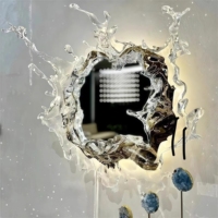 JYLIGHTING Luminaire mural artistique en acier inoxydable et acrylique, certifié CE, éclairage sculptural pour salon, décoration d'hôtel