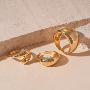 Bagues de mode fines et exagérées en métal personnalisé avec ouvertures géométriques pour femmes - Product Image 4