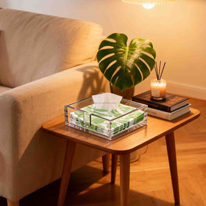 Rak <span class=keywords><strong>Display</strong></span> Akrilik untuk Serbet Pesta Luar Ruangan, Tempat Serbet Meja Kantor, Nampan Buah untuk Penyimpanan, Cocok untuk Sajian Teh Sore - Product Image 4