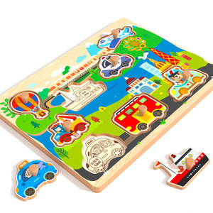 Educação Infantil Brinquedo DIY madeira Puzzle Cognitive <span class=keywords><strong>Board</strong></span> com tema animal para crianças - Product Image 1