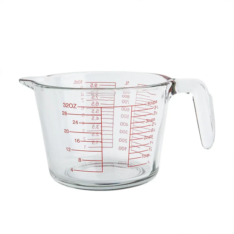 Wholesale Price High Temperature Resistant 350 Ml 500 Ml 1000 Ml Measuring Jar Borosilicate Glass Measuring Cups With Customized