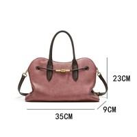 Tas Tote bergaya Vintage Retro, tas selempang bahu tunggal modis serbaguna warna polos
