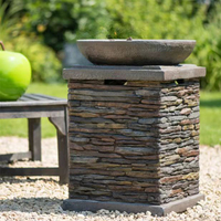 Réservoir caché en béton armé de fibres de verre Table de foyer à gaz Patio extérieur Jardin Cour arrière Carré 29 "Réservoir de gaz Cheminée