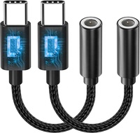 Adaptateur audio numérique USB-C vers jack 3,5 mm femelle en nylon avec gaine en PVC, accessoires pour téléphone, adaptateur Type-C pour casque et haut-parleur