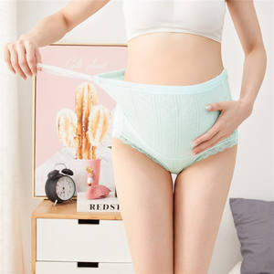 Taille haute dentelle sous-vêtements femmes enceintes sur bosse bande douce réglable coton <span class=keywords><strong>grossesse</strong></span> maternité culotte - Product Image 1