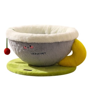 Upgraded striped corrugated dot sleeping bag nest double-sided imitation rabbit <b>plush</b> autumn and winter warm <b>cat</b> nest sleeping p - Product Image 1