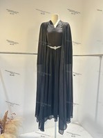 Nouvelle Robe Longue Plissée Évasée à Col en V et Taille Cintrée Ornementée de Feuille d'Or Printemps 2026 pour Femme – Élégante pour Soirées et Fêtes – Vente en Gros