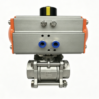 Válvulas de bola neumáticas roscadas de plataforma alta de 3 piezas de acero inoxidable Fude Sheng Q611F-16P para entornos de alta temperatura en el Reino Unido
