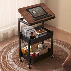 Estante de almacenamiento para uso doméstico, carrito con ruedas para dormitorio, mesita de noche, mesa auxiliar para sala de estar, organizador de aperitivos - Product Image 6