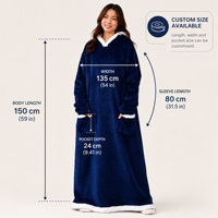 Usine en gros doux moelleux flanelle Sherpa hiver couvertures portables avec manches confort surdimensionné longue couverture à capuche personnalisée