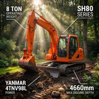 Mini-excavatrice sur chenilles de 8 tonnes, excavatrice hydraulique pour creuser en profondeur, à vendre, petite machinerie de construction routière