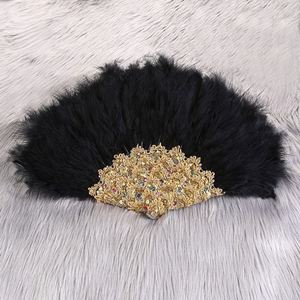 Éventail à plumes vintage coloré et léger pour la décoration de scène, la photographie et les fêtes nuptiales - Product Image 3