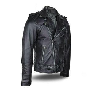 Custom Designed Slim Fit Genuine Lambskin Black Motorbike Leather <b>Jacket</b> for Men Windproof Adult <b>Biker</b> Sportswear for Racing - Product Image 3
