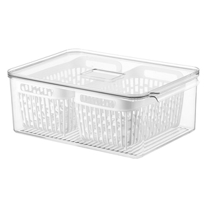 Rõ Ràng Tủ Lạnh Thực Phẩm Lưu Trữ Organizer Thùng Với Có Thể Tháo Rời Colander Lớn Trái Cây <span class=keywords><strong>Container</strong></span> Cho Tủ Lạnh - Product Image 6