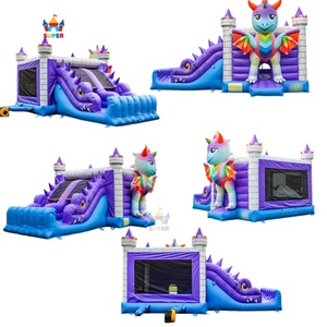 Super Château <span class=keywords><strong>Gonflable</strong></span> Thème Dinosaure 23.6x13.1ft, Château de Saut Commercial <span class=keywords><strong>Gonflable</strong></span> Combo à Vendre - Product Image 2