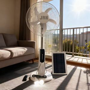 Fábrica de China Ventilador solar recargable de 16 pulgadas Ventilador de 16 pulgadas 9V Ac Dc con panel solar Bombillas LED Ventilador solar con control remoto - Product Image 4