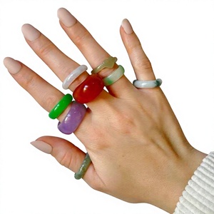 Geometric Acrylic Cocktail <b>Resin</b> <b>Rings</b> in Best Multicolor Unique Stylish Modern Statement Fashion Jewelry Unisex for Parties - Product Image 4