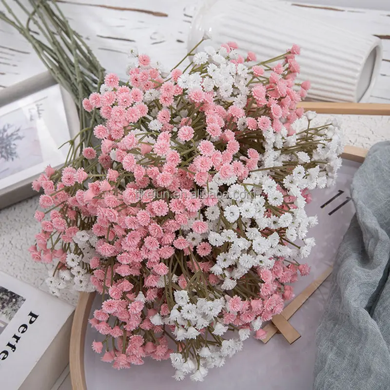 GJ-AF16-4 grosir plastik bunga Baby's Breath bunga Gypsophila buatan diawetkan bunga gypsophila dekorasi pesta pernikahan