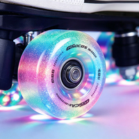 Patins à roulettes quad en toile pour adultes, roues lumineuses en PU, double rangée, quatre roues, chaussures de patinage récréatives d'extérieur