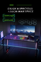 Table de jeu AOR ESPORTS avec réglage des boutons sur le bureau, éclairage RGB, porte-gobelet, structure métallique, vente en gros d'usine