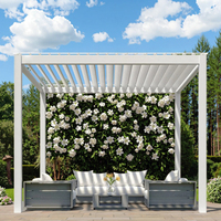 Structure d'ombrage bioclimatique motorisée autoportante en aluminium à lames orientables, thermolaquée, 4M x 3M (13 x 19 x 20 x 30 pieds), pour jardin et terrasse