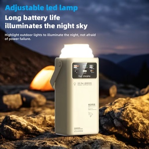พาวเวอร์แบงค์ 50000mAh แบตเตอรี่ลิเธียมโพลิเมอร์ จอแสดงผล LED พอร์ต USB Type-C อายุการใช้งานแบตเตอรี่ยาวนาน สายชาร์จในตัว ชาร์จเร็ว - Product Image 5