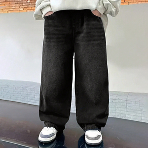 Nouvelle Arrivée 2026 – Jeans amples pour garçons préadolescents, pantalon en denim délavé à taille élastique pour enfants, pantalon baggy pour enfants – OEM/ODM disponible - Product Image 1