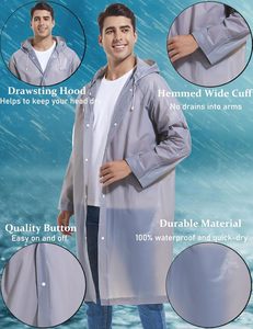 Impermeable Unisex de EVA de Alta Calidad, Traje de Lluvia Grueso e Impermeable para Mujer/Hombre, Estilo Simple, Largo, para Senderismo y Camping - Product Image 5