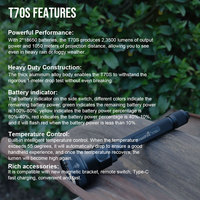 Trustfire nouveauté T70S 2350 Lumens lampe de poche de chasse 1050M lampes de poche torche longue portée