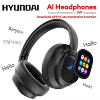 Auriculares con Cancelación de Ruido ANC V6.0, Pantalla Táctil, Traducción en Tiempo Real, Auriculares Inalámbricos con IA para Juegos, Deportes, Aviación y DJ
