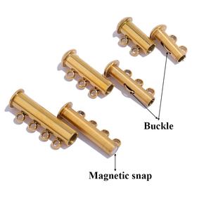 4环不锈钢连接器滑动管扣钩DIY项链手链连接器珠宝制作用品 - Product Image 4