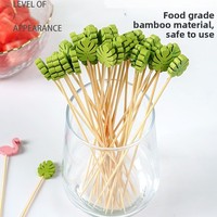Piques à fruits et fleurs jetables en bambou, 100 pièces, style moderne et minimaliste, pour décorations de Noël, de Pâques et de fêtes, pour l'exportation