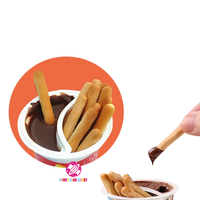 Precio de fábrica Niños Confitería Snack Lucky Cup Dulce Mermelada de chocolate Caramelo con galleta crujiente Stick Bar Dip Chocolate
