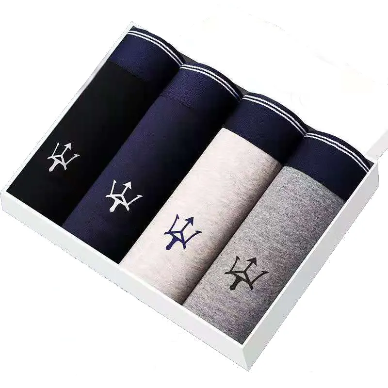 4 pièces Boxer Shorts caleçons homme hommes culottes hommes Boxer sous-vêtements coton pour homme Couple Sexy ensemble grande taille Lot doux stretch