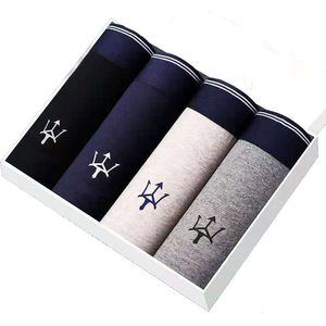 4pcs Boxer Shorts Underpants Man Men's Panties Men Boxer Underwear Cotton For Male Couple Sexy Set Large Size Lot Soft Stretch