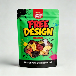 OEM Custom Matte Clear <b>Window</b> Aluminum <b>Foil</b> Zipper Stand Up Pouch for Sugar Snack Nuts Dried Fruit Packaging Retail Display - Product Image 2