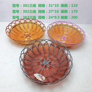 Round Metal Fruit Basket Set Orange Pink Living Room <b>Snack</b> Storage Food Container KTV <b>Bar</b> Dessert Plate 30 Series - Product Image 5