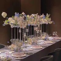 Boule de fleurs artificielles en soie S901, décoration florale, boule de fleurs pour allée, support en métal, centre de table en acrylique pour décoration de table de mariage
