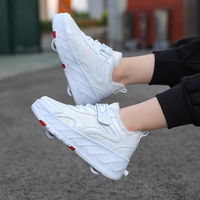 Chaussures à roulettes unisexes pour adultes, roues lumineuses, patins à roulettes pour hommes et femmes, roues en PU résistantes à l'usure, chaussures de skate de rue