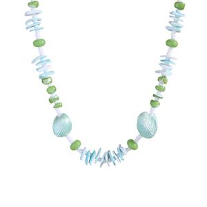 Collier élégant en coquillage naturel avec chaîne en acier inoxydable plaqué or 18 carats, accessoire chic en corde colorée fait à la main - Product Image 5