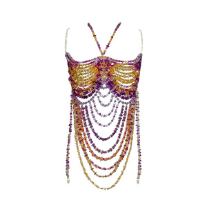 Chaîne de corps dos nu 2026 pour femme, bijou de poitrine perlé avec chaînes superposées pour boîte de nuit, festival, plage - Product Image 5