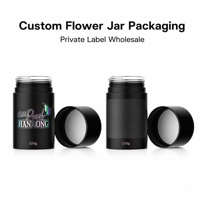Stoples Kaca Bunga Kustom 2oz 3oz 4oz dengan Tutup Kedap Udara untuk Kemasan Bunga Kering 3.5g